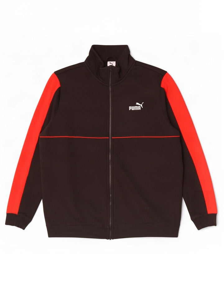 Puma Mens Tracksuit Top Jacket XL Black Colourblock Cotton