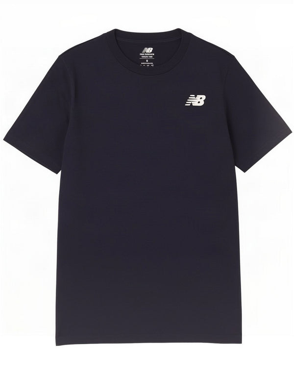 New Balance Mens Graphic T-Shirt Top Small Navy Blue Cotton