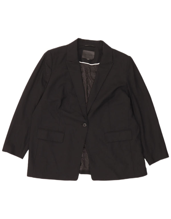 Giacca blazer da donna Marks & Spencer Autograph a 1 bottone UK 18 XL Nera