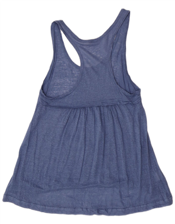 Damska tunika bez rękawów Stefanel UK 12 Medium Blue Linen