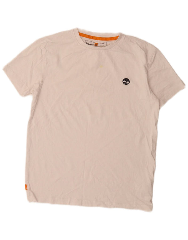 Timberland T-shirt slim fit pour homme en coton blanc petit