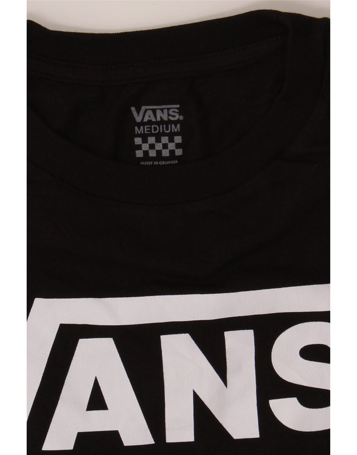 VANS Womens Crop Graphic T-Shirt Top UK 12 Medium Black Vintage Vans and Second-Hand Vans from Messina Hembry 