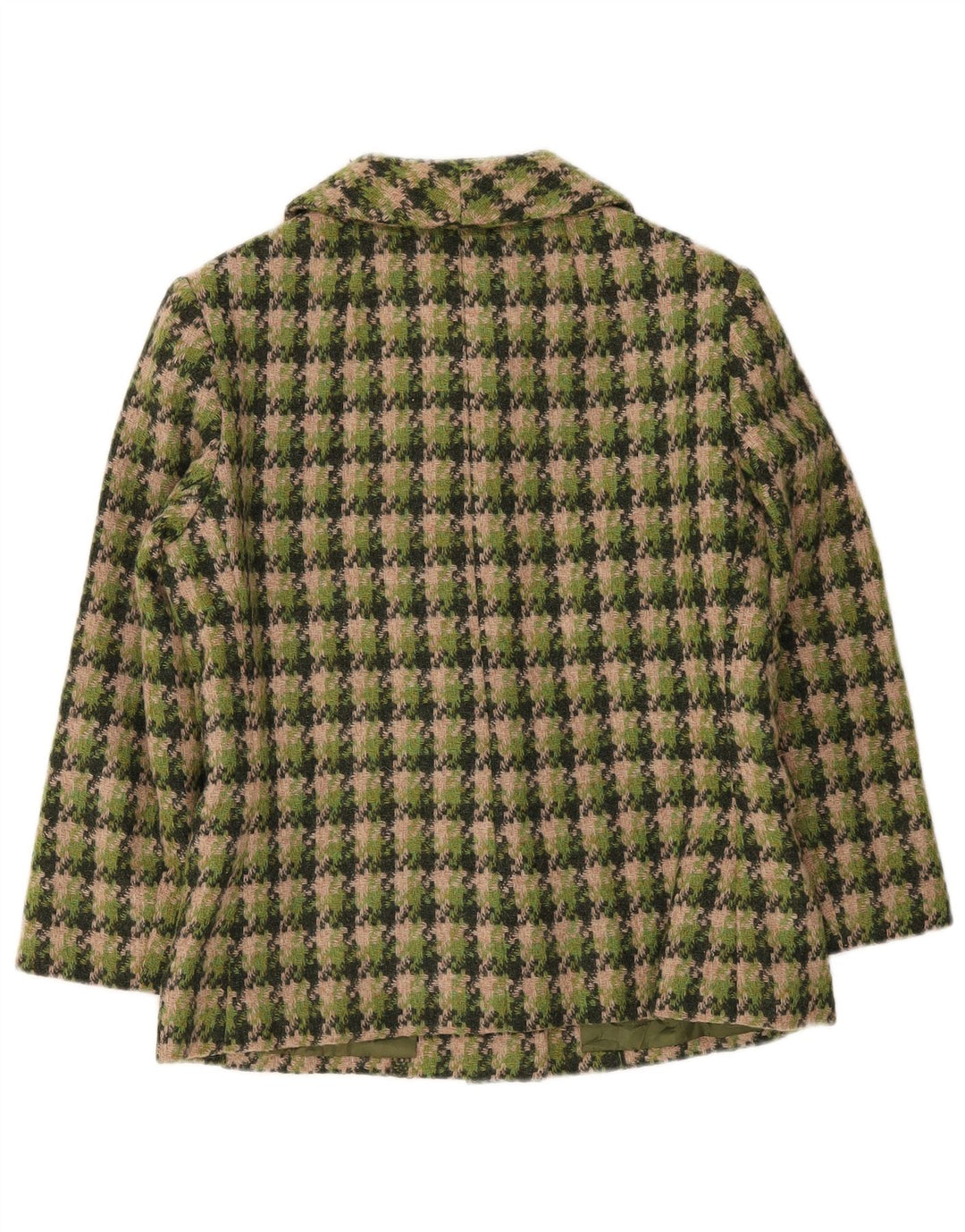 Jaqueta blazer feminina vintage de 4 botões Reino Unido 14 xadrez verde médio