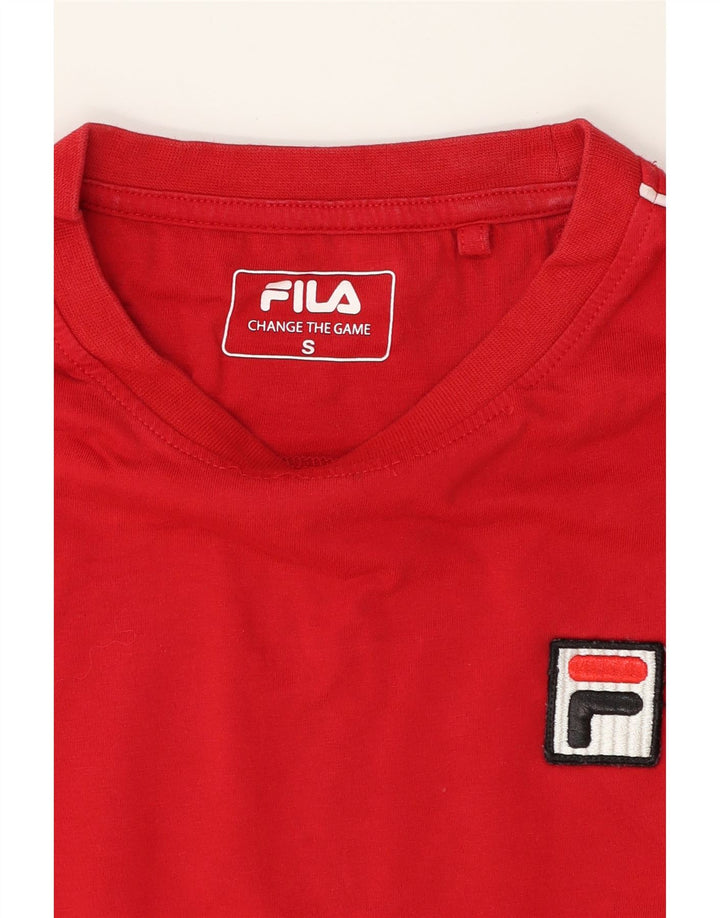 FILA Mens T-Shirt Top Small Red Cotton Vintage Fila and Second-Hand Fila from Messina Hembry 