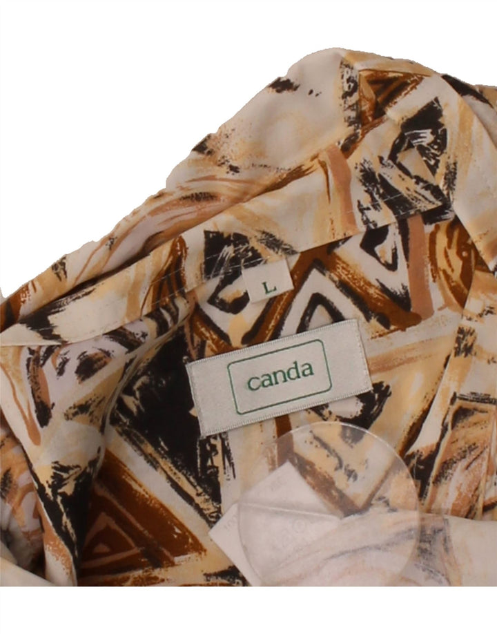 CANDA Mens Short Sleeve Shirt Large Multicoloured Geometric Viscose Vintage Canda and Second-Hand Canda from Messina Hembry 