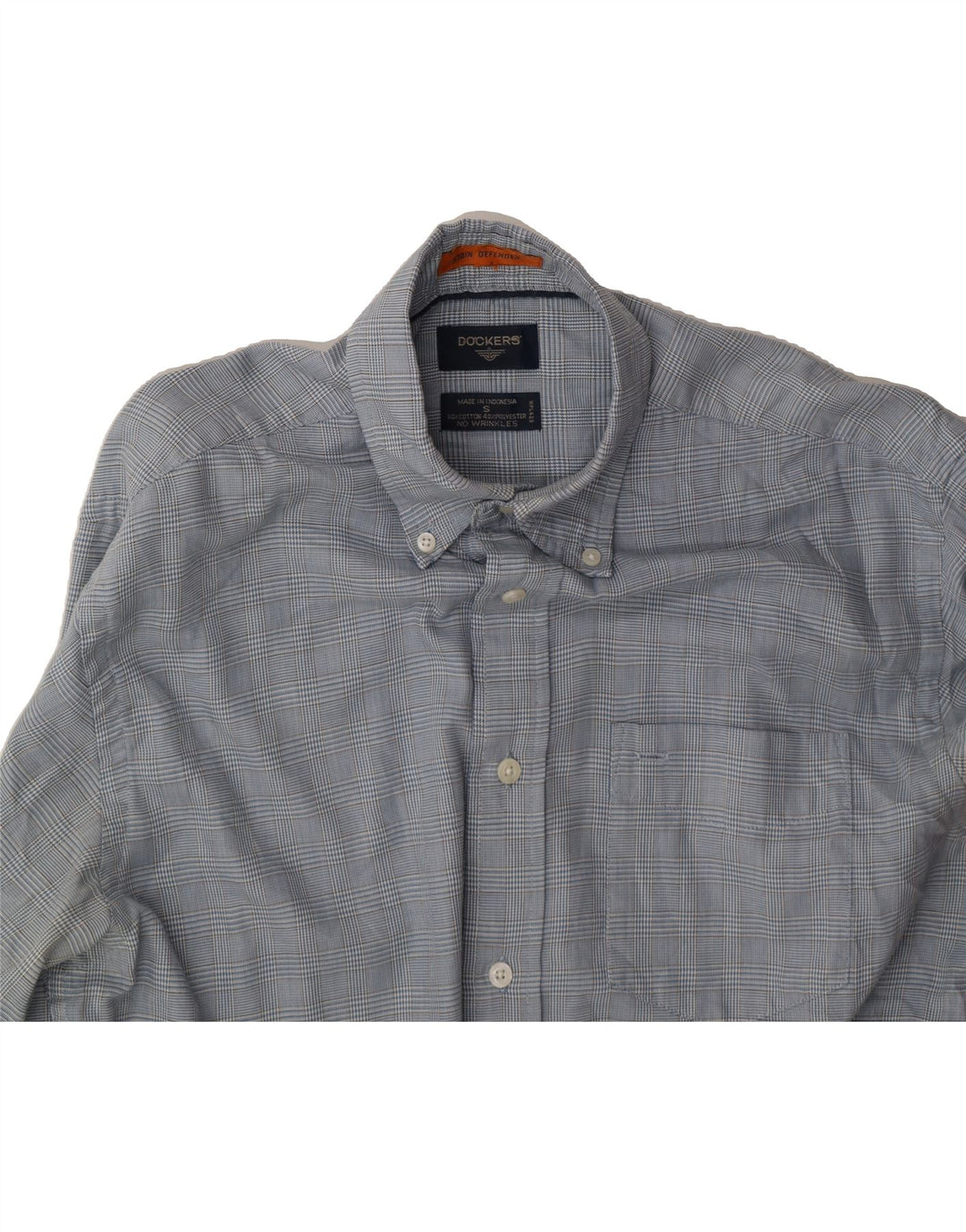 DOCKERS Mens Shirt Small Blue Check Cotton Vintage Dockers and Second-Hand Dockers from Messina Hembry 