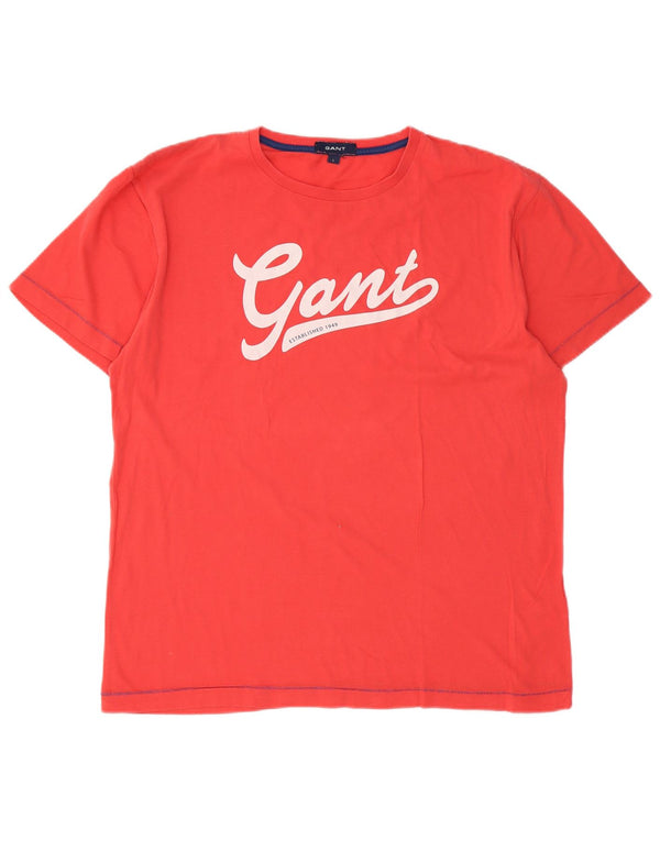 Gant Camiseta Gráfica Para Hombre Top Grande De Algodón Rojo