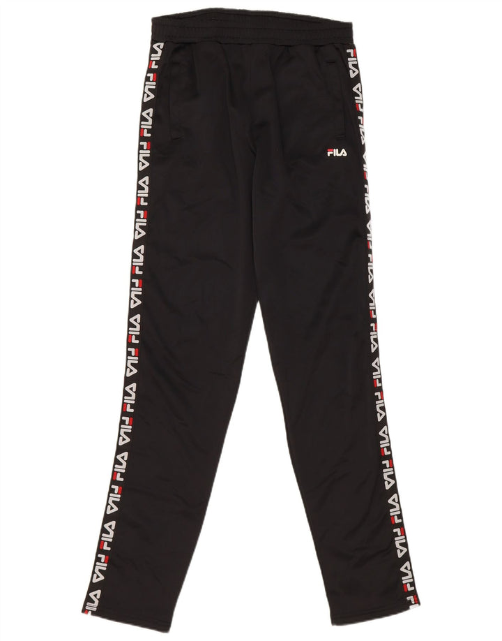Fila Jungen-Trainingshose mit Grafik, 13–14 Jahre, schwarzes Polyester