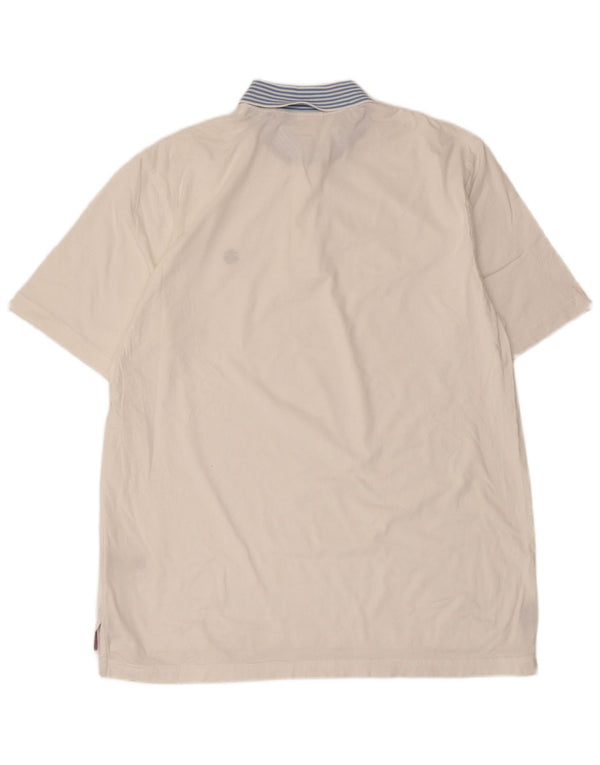 Polo da uomo Brooks Brothers grande in cotone a righe bianche