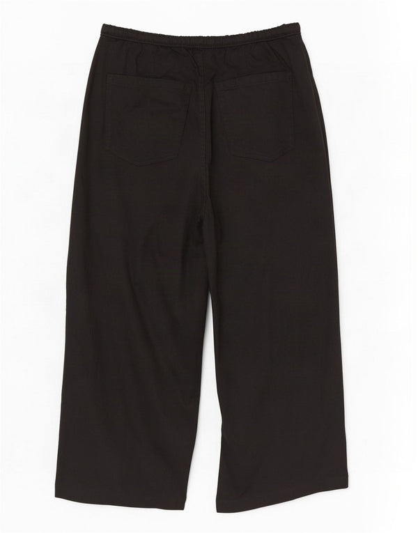 Marks & Spencer Pantaloni tăiați cu talie înaltă pentru femei UK 14 Large W32 L24 Negru