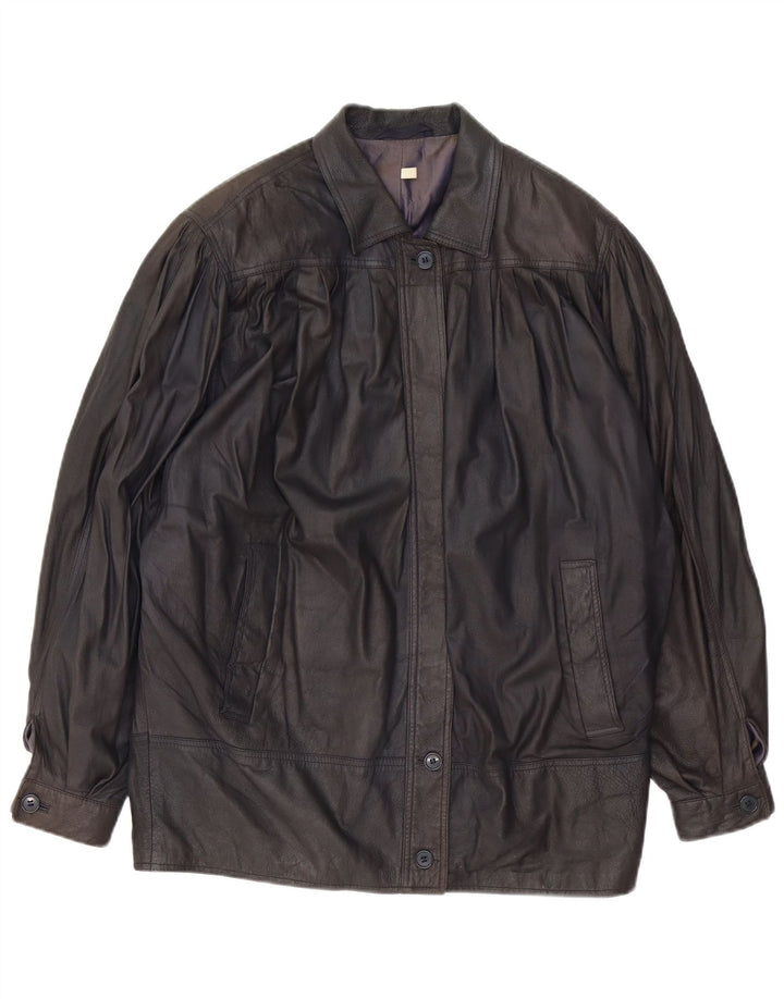 Giacca in pelle oversize da donna CONBIPEL UK 18 XL in pelle marrone