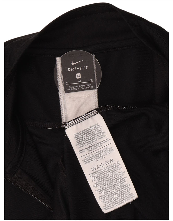 Nike Mens Dri Fit Tracksuit Top Jacket XL Black Colourblock Polyester