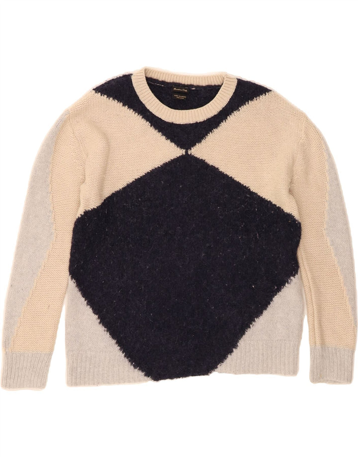 MASSIMO DUTTI Womens Crew Neck Jumper Sweater UK 14 Medium Navy Blue Vintage Massimo Dutti and Second-Hand Massimo Dutti from Messina Hembry 