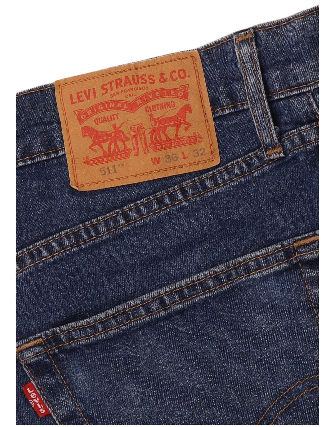 LEVI'S Herre 511 Slim Jeans W36 L32 Blå