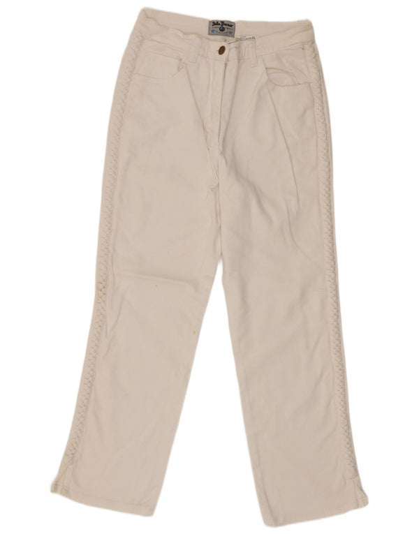 John Baner Dame Straight Jeans UK 14 Medium W28 L26 Hvid Bomuld