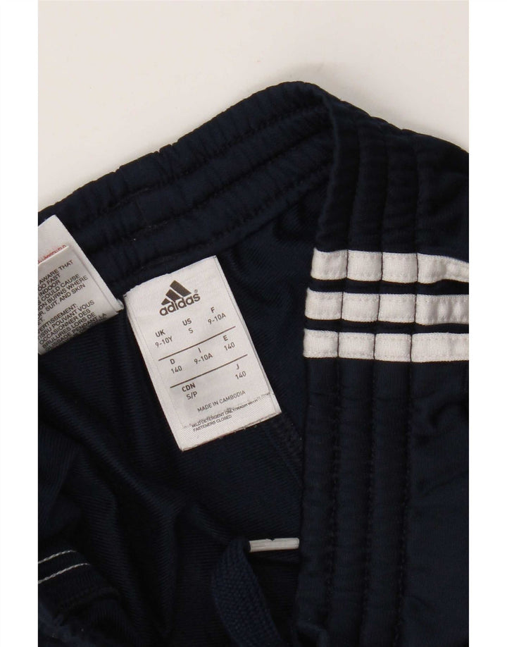 Pantaloni della tuta da ragazzo Adidas 9-10 anni in poliestere blu navy