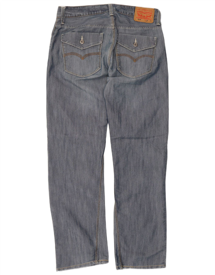 LEVI'S Mens 514 Straight Jeans W33 L32 Blue Cotton