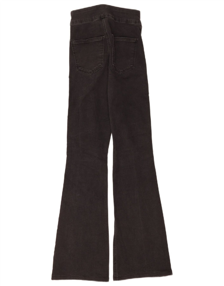 Topshop Womens Three Stripes Flared Jeans W26 L29 Black Cotton