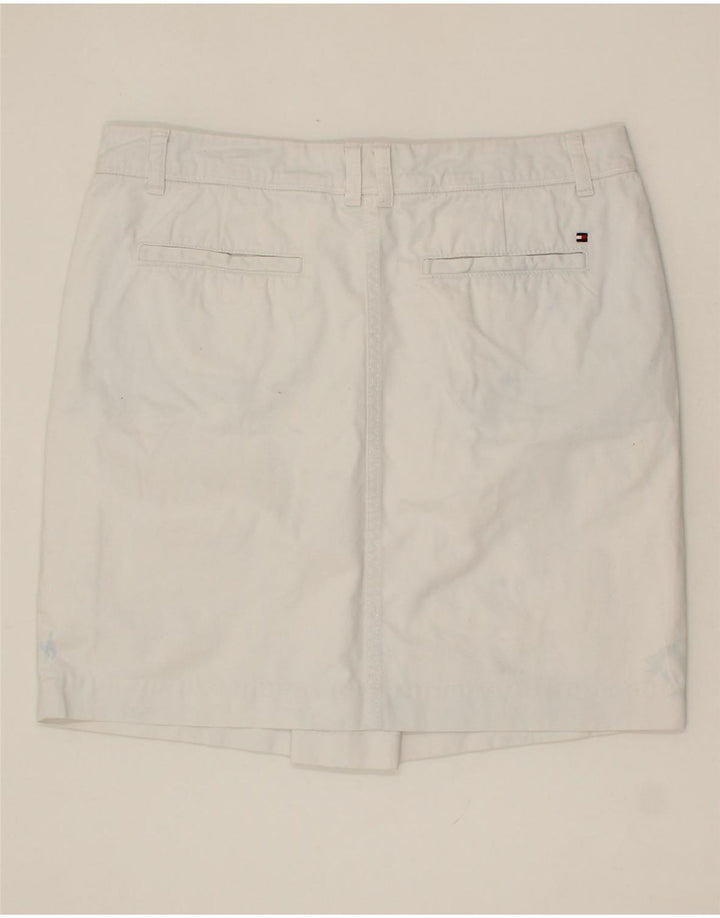 TOMMY HILFIGER Womens Mini Skirt US 6 Medium W32  White Cotton Vintage Tommy Hilfiger and Second-Hand Tommy Hilfiger from Messina Hembry 