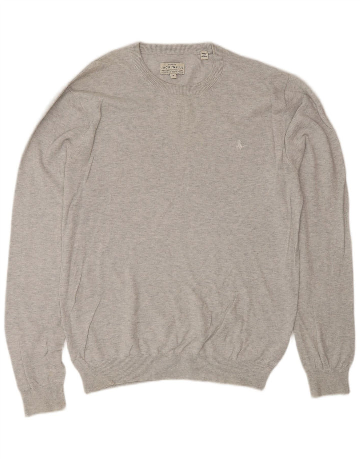 Jack Wills Herre Crew Neck Jumper Sweater Medium Grå Bomuld