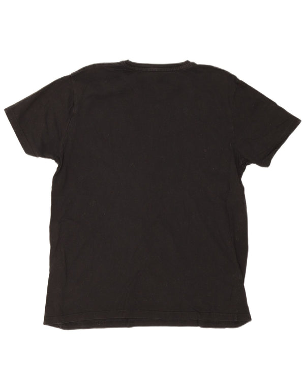 Alpha Industries Damen Grafik-T-Shirt-Oberteil UK 16 Large Schwarz Baumwolle