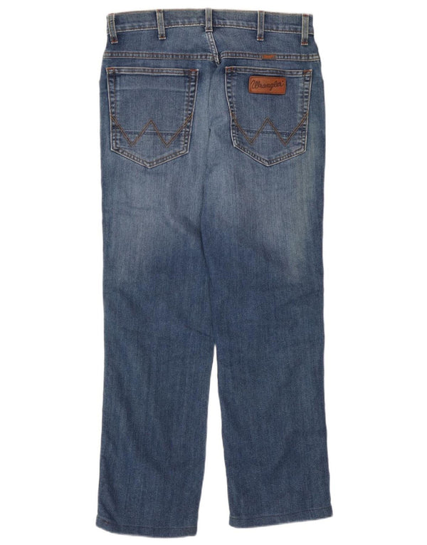 Wrangler Mens Texas Stretch Straight Jeans W32 L27 Blue Cotton
