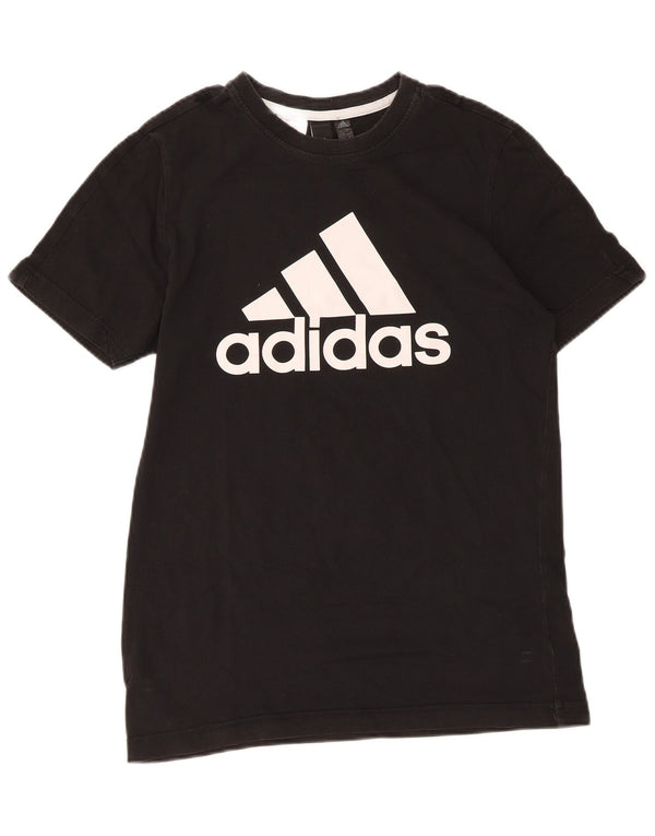 Adidas Boys Grafikus póló felső 14-15 éves fekete pamut