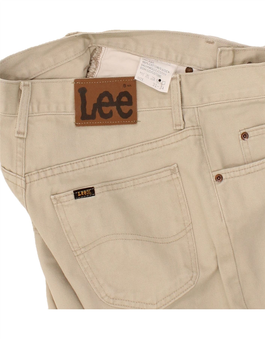 LEE Mens Straight Jeans W31 L27 Beige Cotton Vintage Lee and Second-Hand Lee from Messina Hembry 
