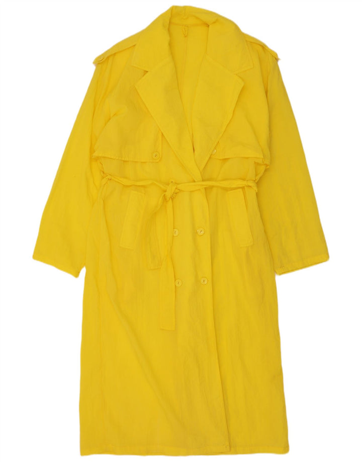 Vintage Womens Trench Coat UK 14 Medium Yellow