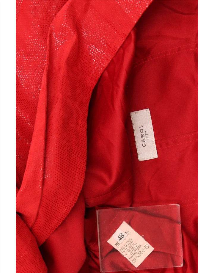 Carol Womens Poncho Blazer Jacket UK 18 XL Rød plettet polyester