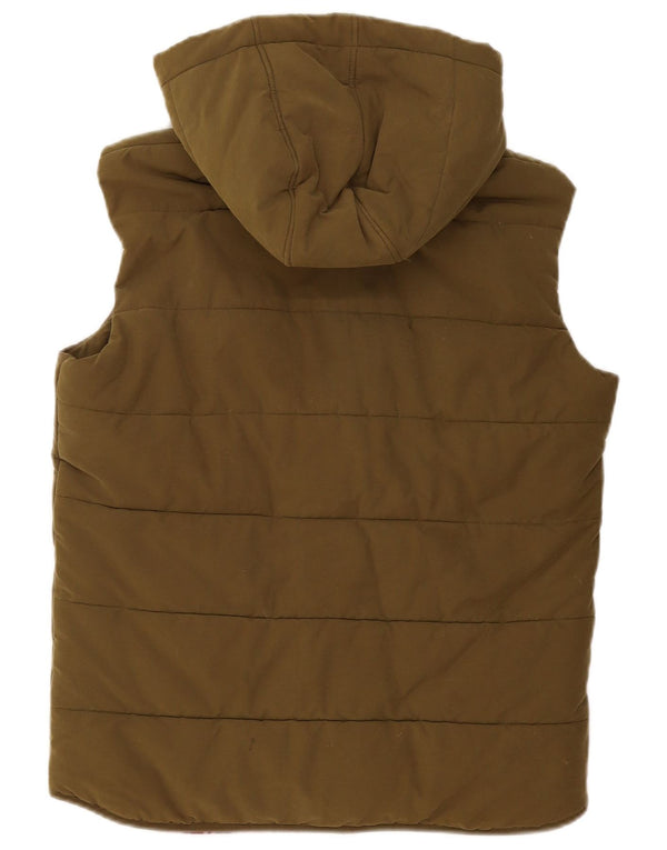 Jack Wills Herre Hooded Padded Gilet UK 38 Medium Khaki