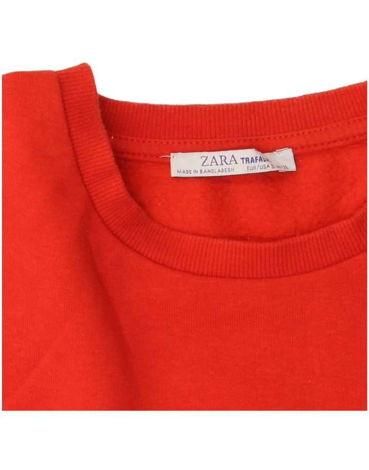 ZARA Dame Sweatshirt Jumper UK 10 Lille Rød