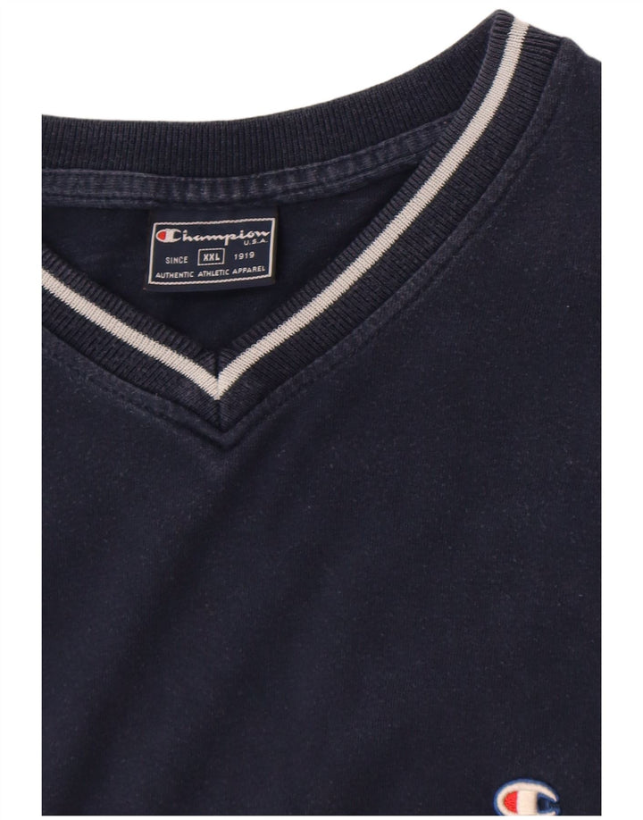 Champion Mens T-Shirt Top 2XL Navy Blue