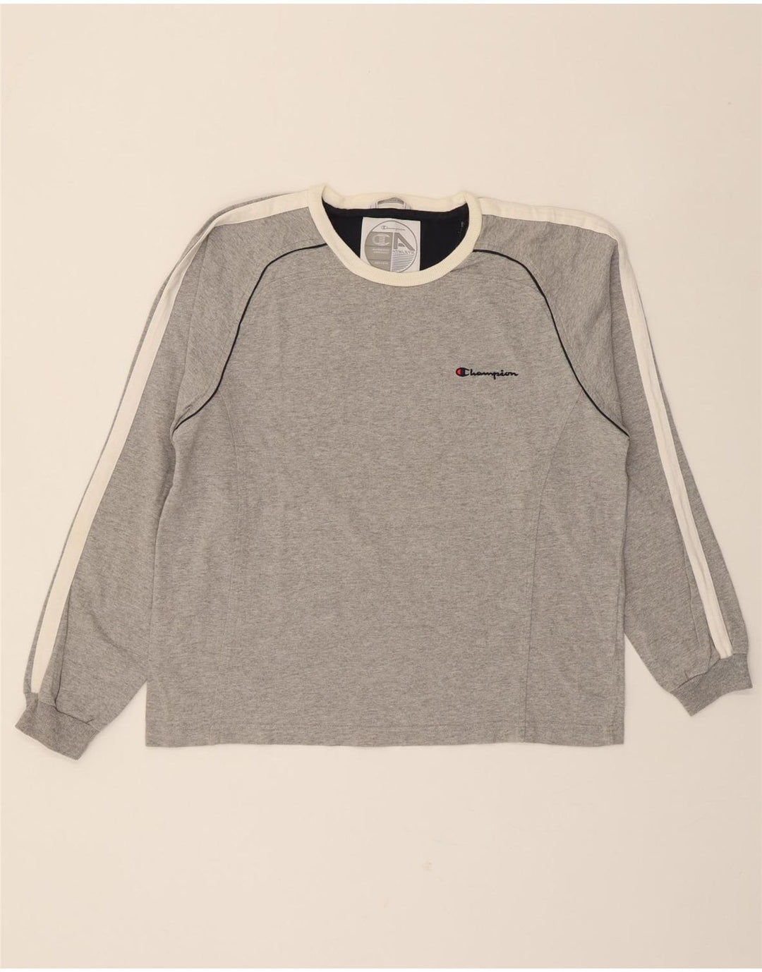CHAMPION Womens Oversized Top Long Sleeve UK 10 Small Grey Vintage Champion and Second-Hand Champion from Messina Hembry 