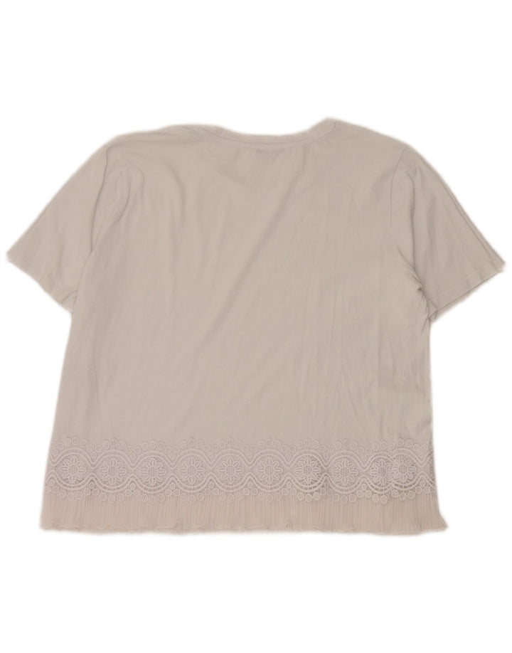 Zara Womens Blouse Top UK 16 Large White Cotton