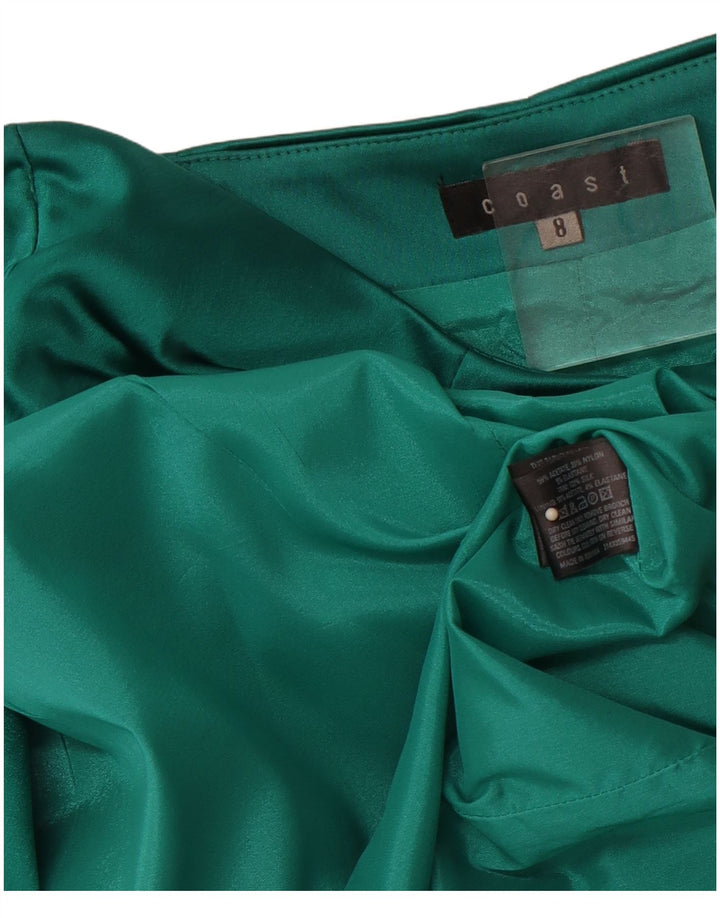 COAST Womens Strapless Dress UK 8 Small Green Acetate