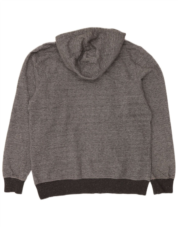 Jack & Jones Mens Graphic Hoodie Jumper Medium Grey Flecked Polyester