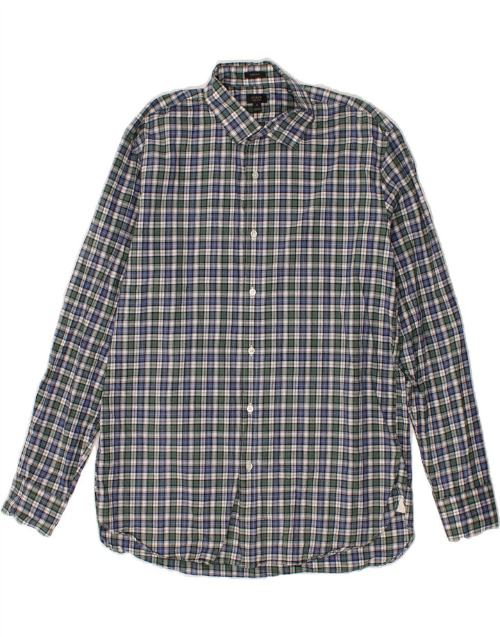 J. CREW Mens Ludlow Shirt XL Blue Check Cotton Vintage J. Crew and Second-Hand J. Crew from Messina Hembry 