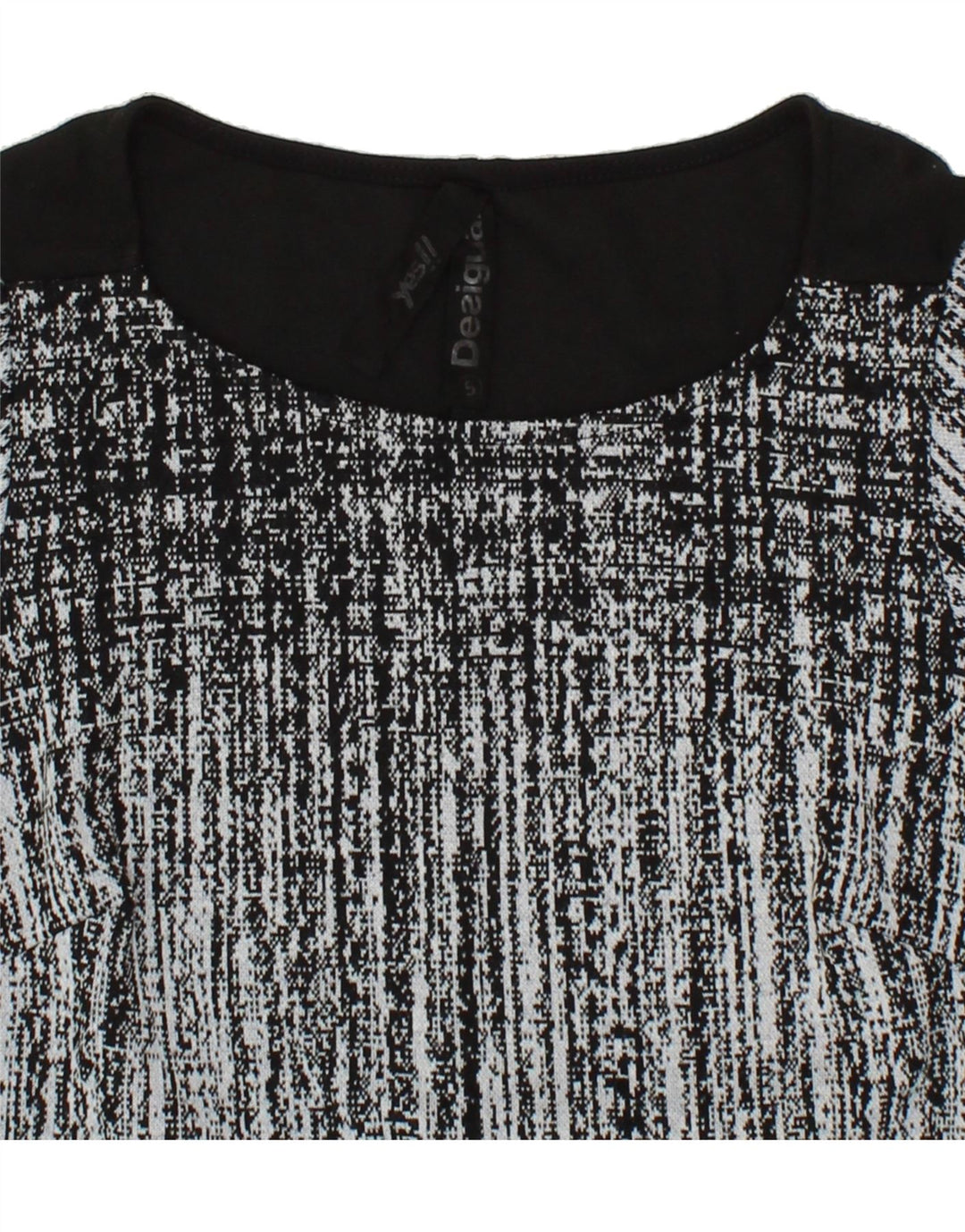 DESIGUAL Womens Abstract Pattern Sheath Dress UK 10 Small Black Cotton Vintage Desigual and Second-Hand Desigual from Messina Hembry 