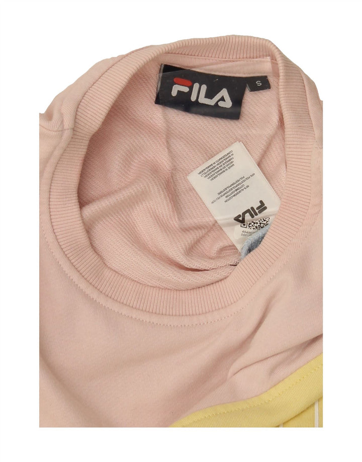 FILA Womens Sweatshirt Jumper UK 10 Small Multicoloured Colourblock Vintage Fila and Second-Hand Fila from Messina Hembry 