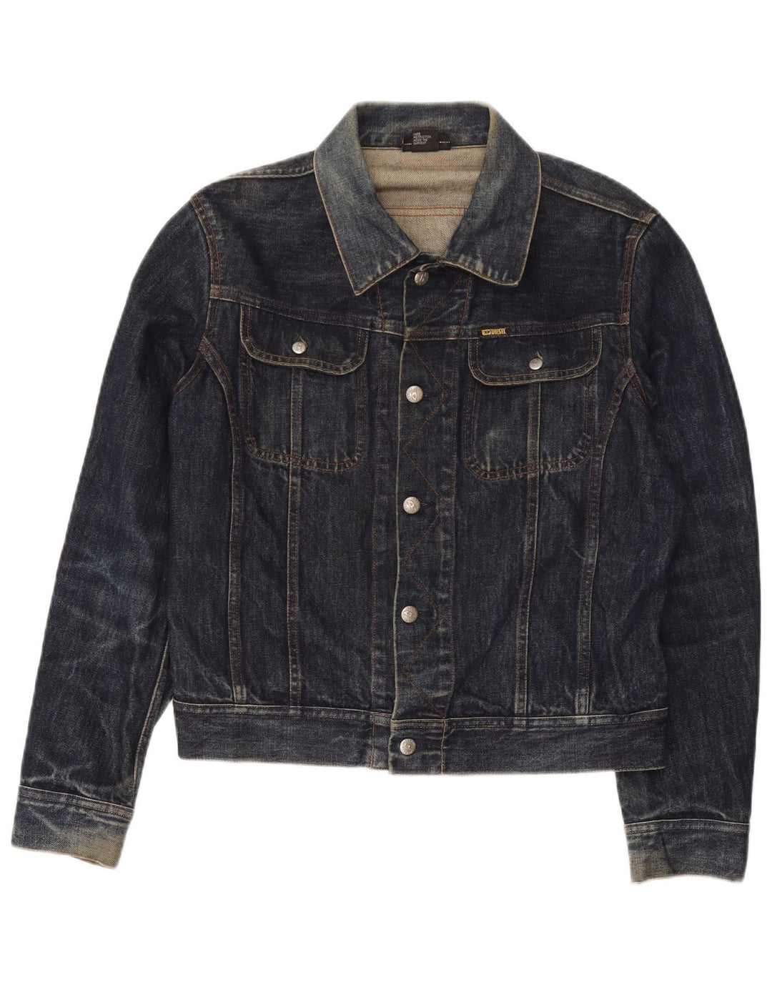 Diesel Dame Denim Jacket UK 14 Medium Navy Blue Bomuld