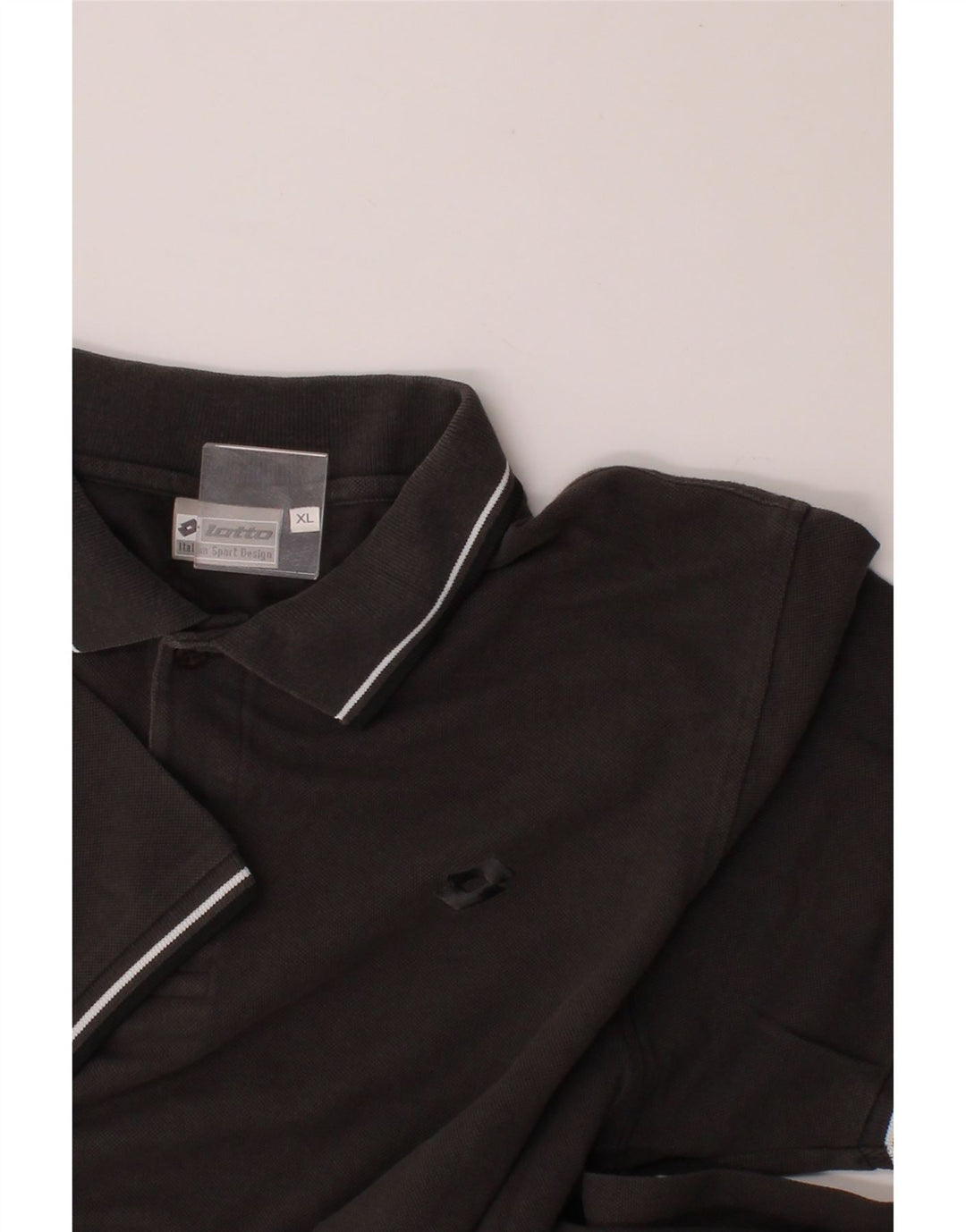LOTTO Mens Polo Shirt XL Black Vintage Lotto and Second-Hand Lotto from Messina Hembry 