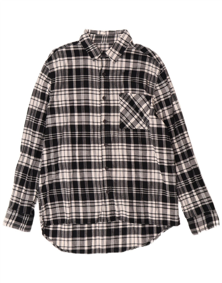 ORIGINAL USE Mens Flannel Shirt Medium Black Check Cotton