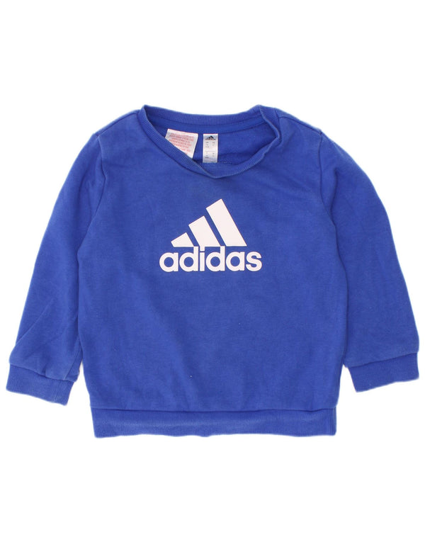 Adidas Baby-Jungen-Sweatshirt mit Grafik, 18–24 Monate, blaue Baumwolle