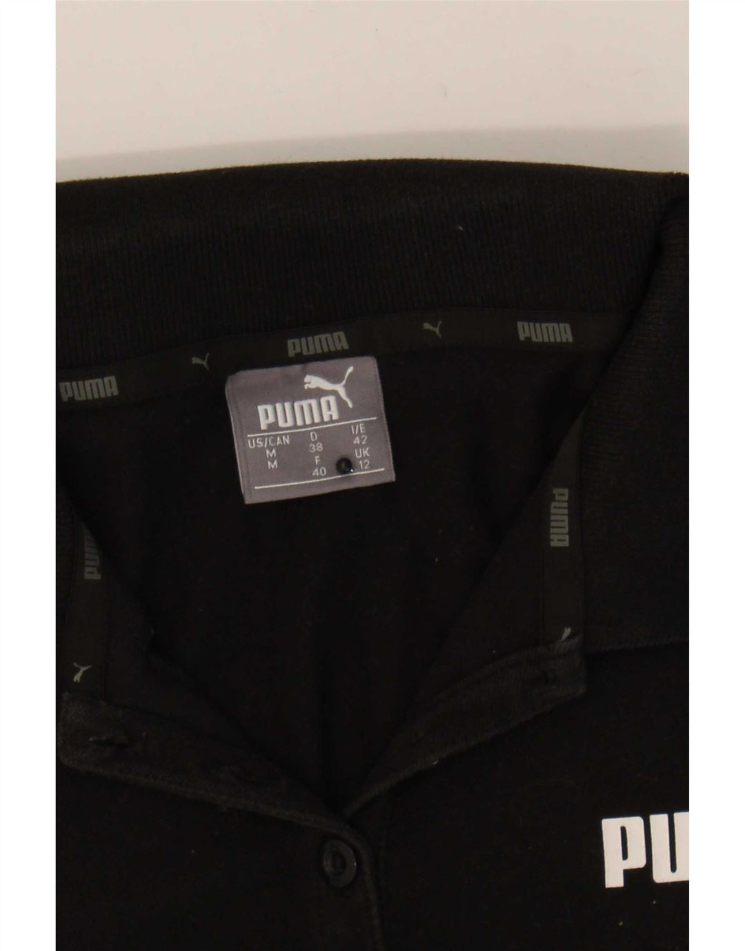 Puma Damen Poloshirt UK 12 Medium Schwarz