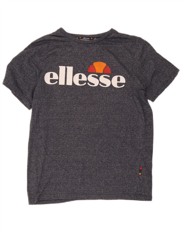 Ellesse Mens Graphic T-Shirt Top Medium Grey Flecked Cotton
