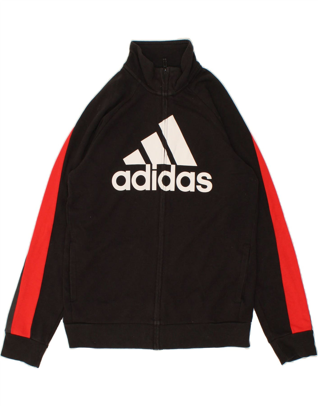 ADIDAS Boys Graphic Tracksuit Top Jacket 13-14 Years Large  Black Vintage Adidas and Second-Hand Adidas from Messina Hembry 