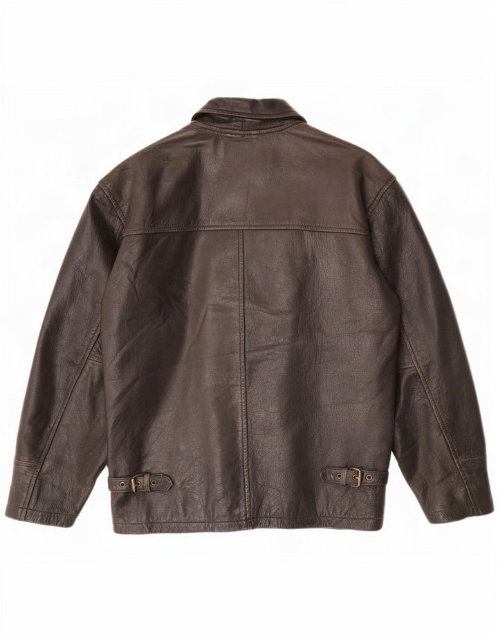 Bomb Boogie Chaqueta de cuero para hombre UK 36 Small Brown
