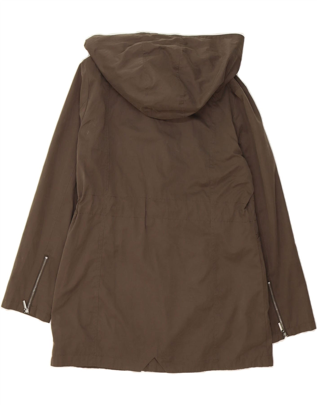 LAURA ASHLEY Womens Hooded Parka Jacket UK 14 Large Khaki Polyester Vintage Laura Ashley and Second-Hand Laura Ashley from Messina Hembry 
