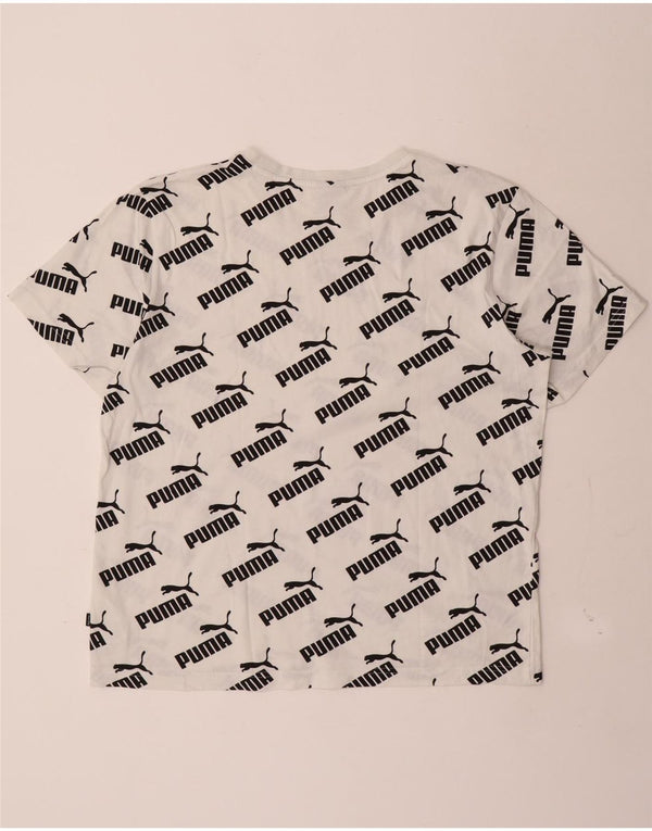 Puma Mens Graphic T-Shirt Top Medium White Cotton
